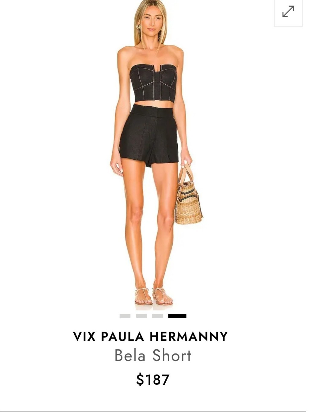 Vix Paula Hermanny Bela Short Sz S Black Made In Brazil